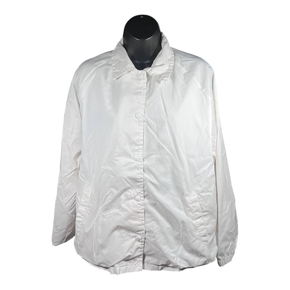 Blair M Vintage Minimalist Coach Windbreaker Jacket White Classic USA 90s